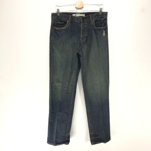 GAP Jeans Mens 33x34 Straight Leg Blue 1969 Standard Button Fly Dark Wash - Picture 1 of 14